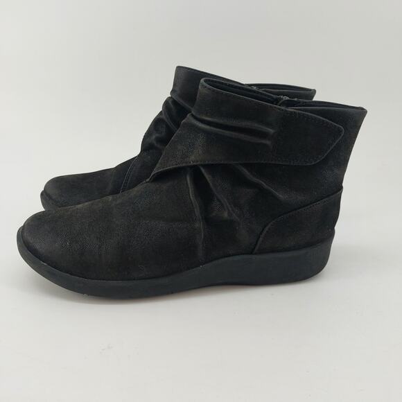 Cloudsteppers by Clarks Shoes - Clarks Cloudsteppers Booties Sillian Tana Black Side Zip Size 5.5